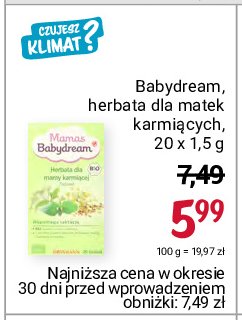 Herbatka dla matek karmi膮cych Babydream bio promocja