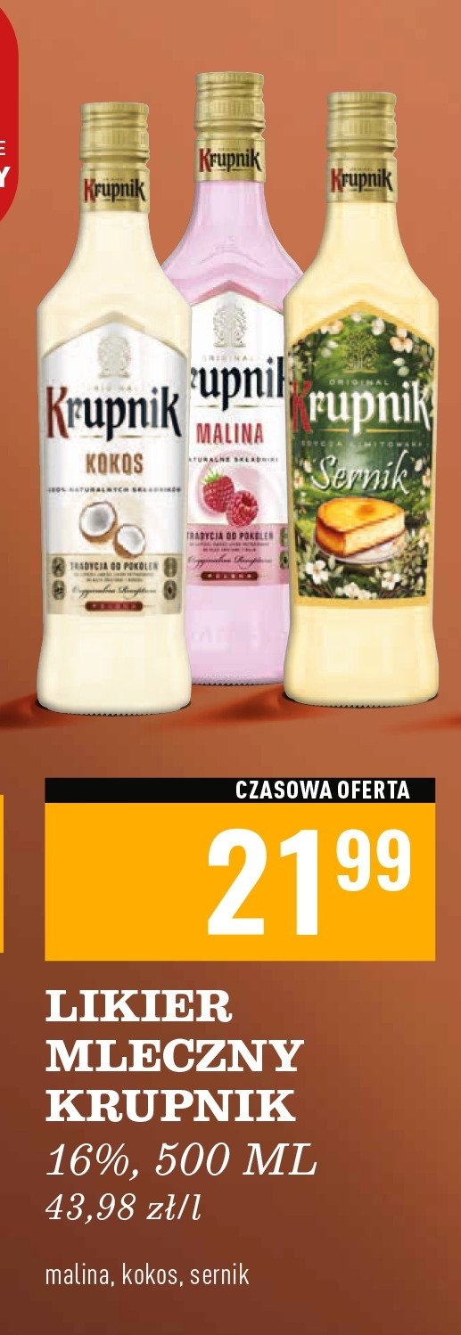 Wódka Krupnik malina promocja