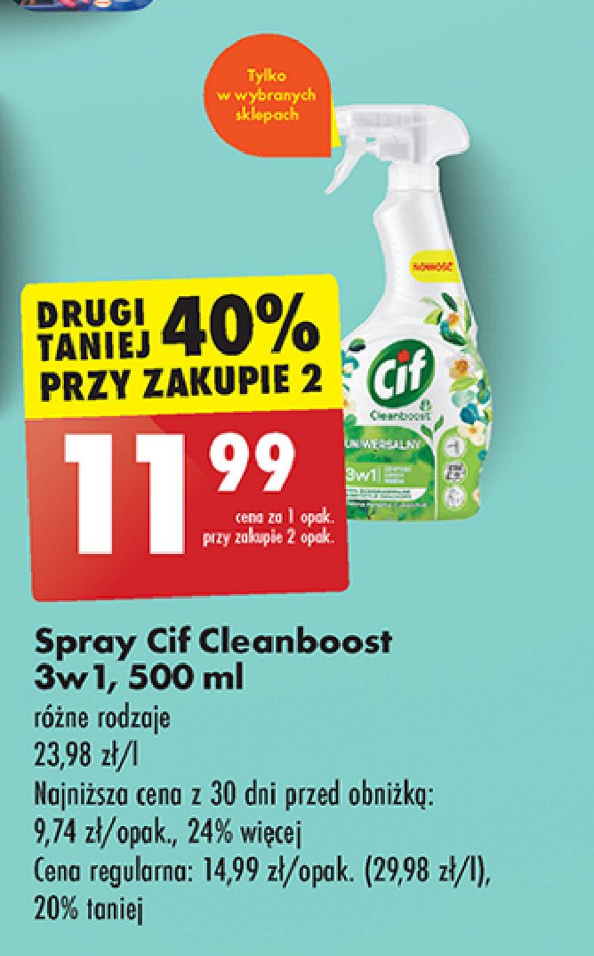 Spray uniwersalny Cif cleanboost promocja