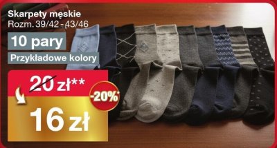 Skarpety męskie Rozm. 39/42-43/46, 10 pary promocja w Woolworth