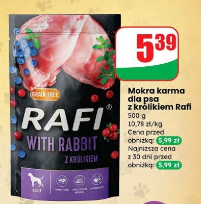 Mokra karma dla psa z królikiem Rafi promocja w Dino