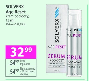 Krem pod oczy Solverx age reset promocja