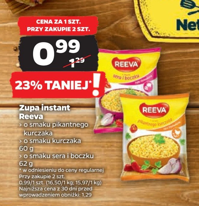 Zupa o smaku sera i boczku Reeva promocja w Netto