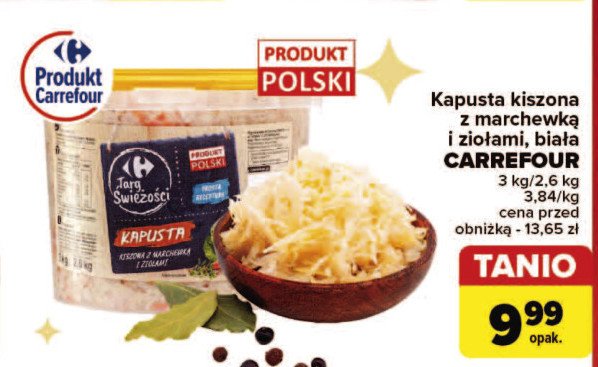 Kapusta kiszona Carrefour targ świeżości promocja