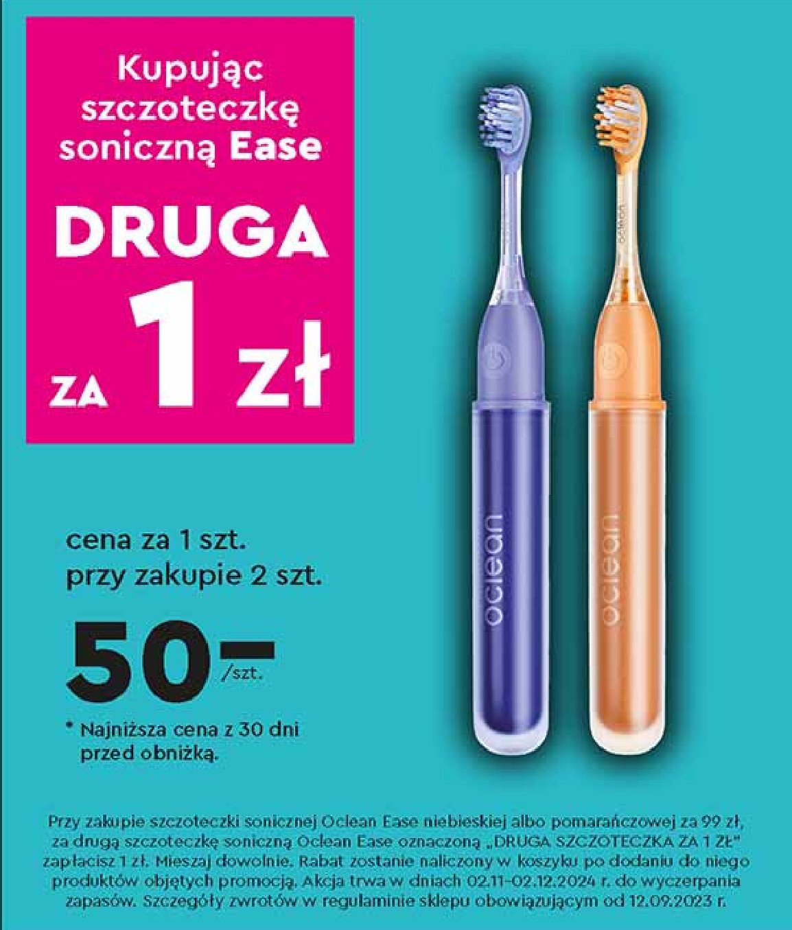 Szczoteczka soniczna ease Oclean promocja