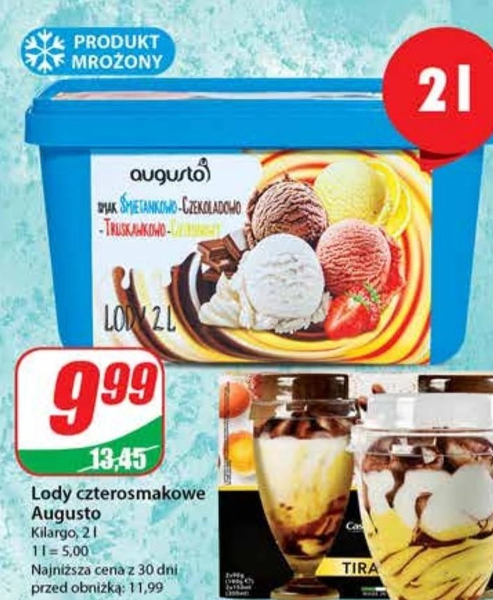 Lody 艣mietankowo-czekoladowo-truskawkowo-cytrynowe Augusto promocja