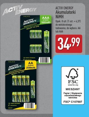 Akumulatorki NiMH ACTIV ENERGY promocja w Aldi