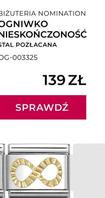 Ogniwko Nieskończoność stal pozłacana promocja w Briju