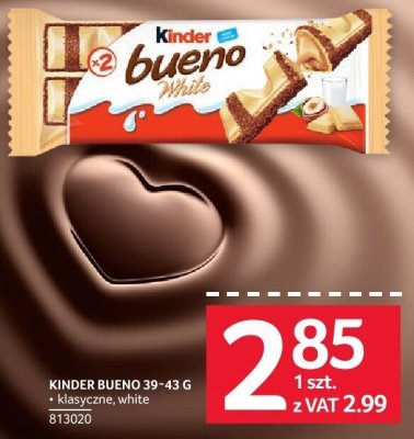Czekolada Kinder Bueno 39-43 g klasyczne, white promocja w Selgros