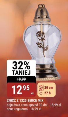 Znicz Z 1325 serce mix 30 cm 27 h promocja w bi1