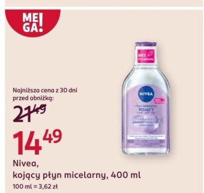 Płyn micelarny Nivea, kojący, 400 ml promocja w Rossmann