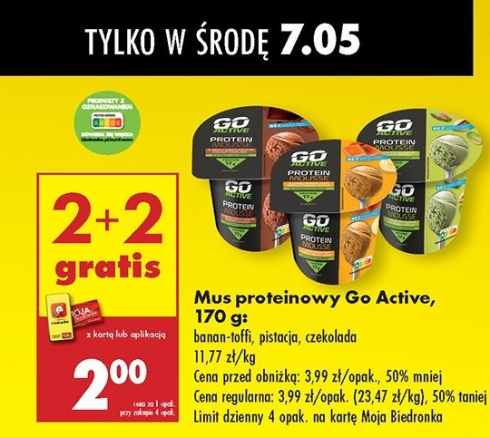 Mus pistacjowy Go active promocja w Biedronka