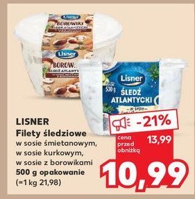 Filety śledziowe w sosie kurkowym Lisner promocja