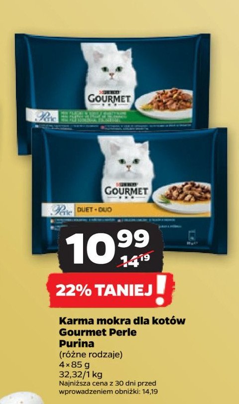 Karma dla kota mięsny duet Purina gourmet perle promocja w Netto