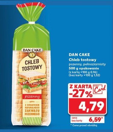 Chleb tostowy pełnoziarnisty Dan cake promocja