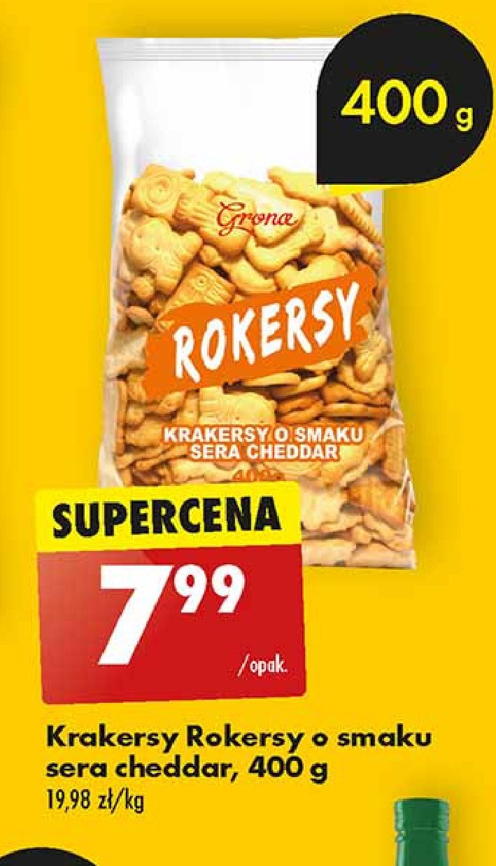 Krakersy rokersy o smaku sera cheddar Grona promocja