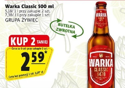 Piwo Warka Classic promocja w Prim Market