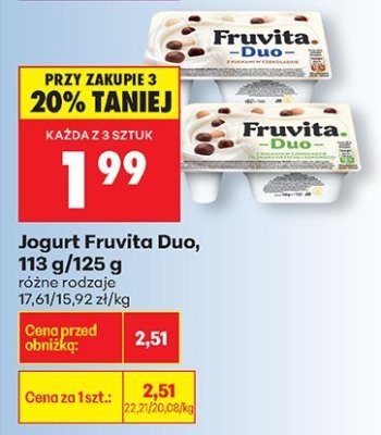 Jogurt Duo różne rodzaje promocja w Biedronka