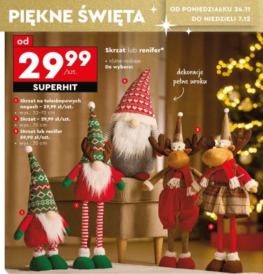 Dekoracyjny skrzat 70 cm promocja w Biedronka