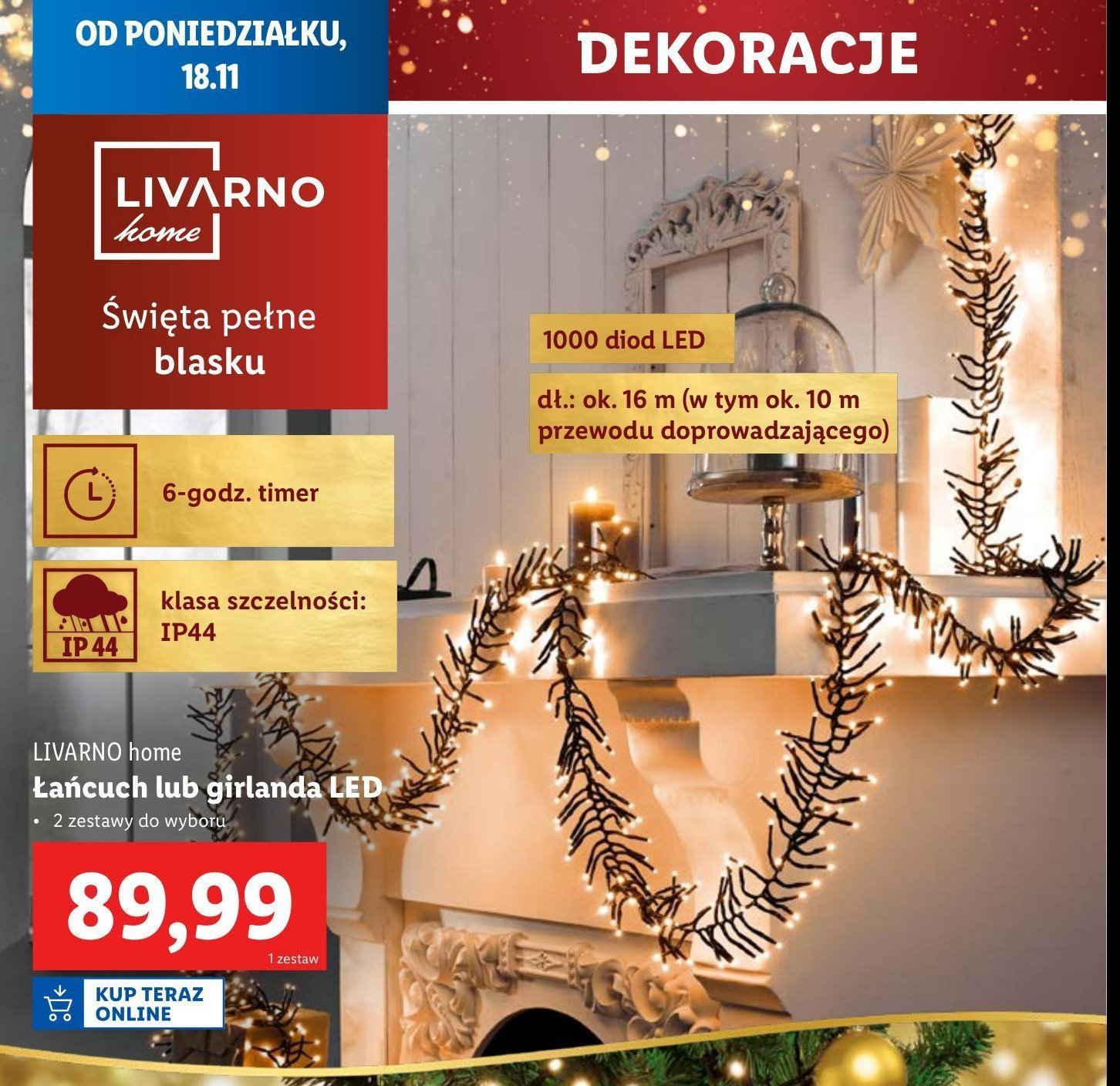 Łańcuch świetlny led LIVARNO HOME promocja