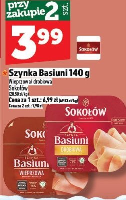 Szynka Basiuni 140 g promocja w TOPAZ