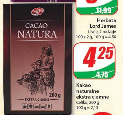 Kakao natura extra ciemne Celiko promocja
