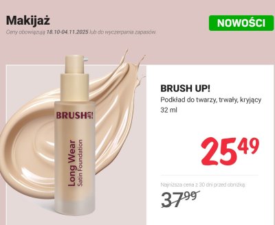 Podkład BRUSH UP! do twarzy trwały kryjący promocja w Rossmann