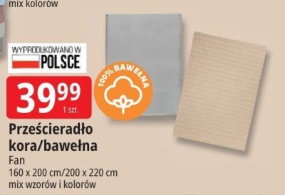 Prześcieradło kora/bawełna Fan promocja w Leclerc