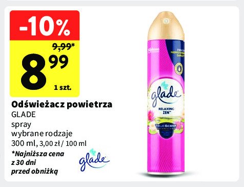 Odświeżacz powietrza relaxing zen Glade promocja w Intermarche