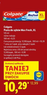Pasta do zębów Max Fresh XL promocja w Lidl