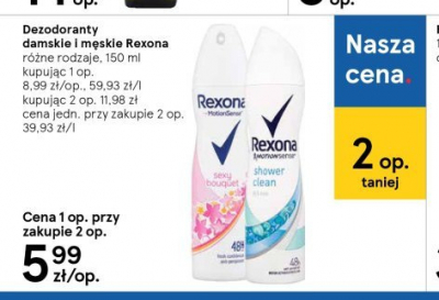 Antyperspirant Rexona shower clean promocja