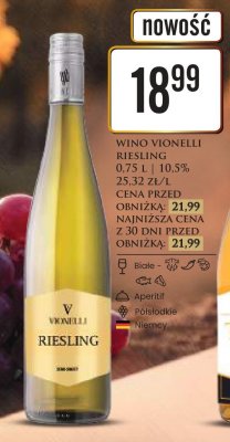 Wino Vionelli Riesling promocja w Dino