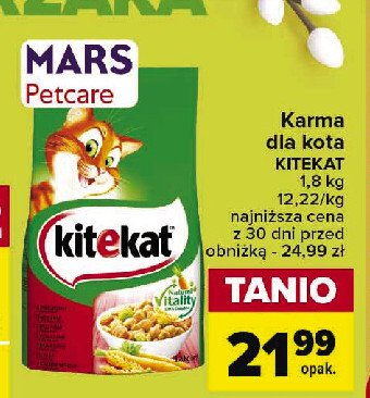 Karma dla kota wołowina z warzywami Kitekat promocja w Carrefour Market