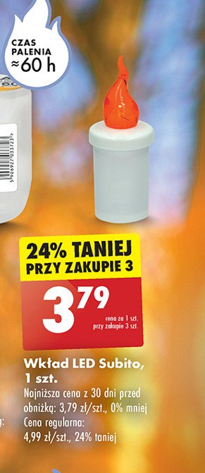 Wkład led 60 dni czerwony Subito promocja