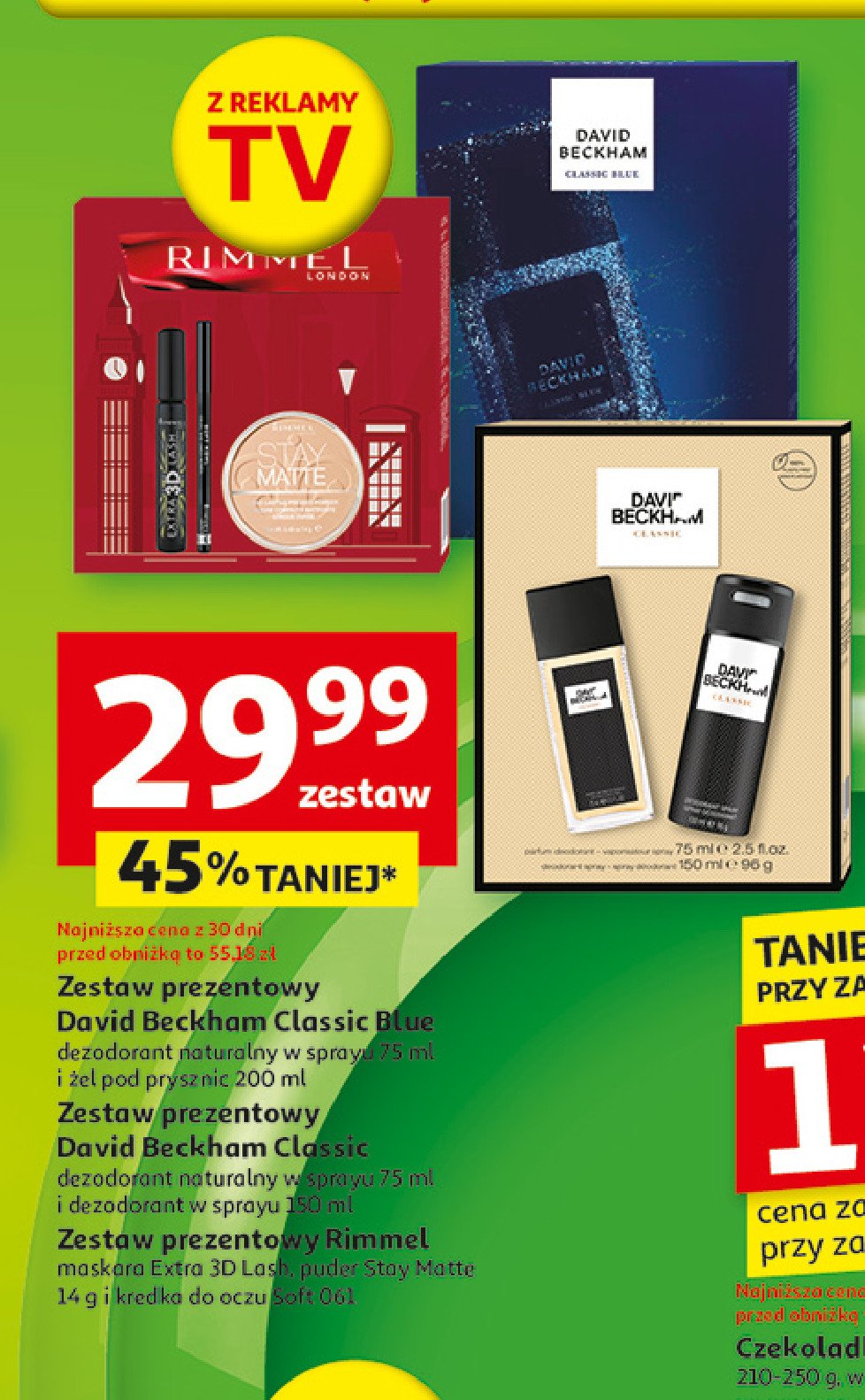 Zestaw w pudełku puder stay matte 001 transparent 14 g + tusz do rzęs extra 3d lash + kredka do oczu soft kohl 061 jet black Rimmel zestaw promocja w Auchan