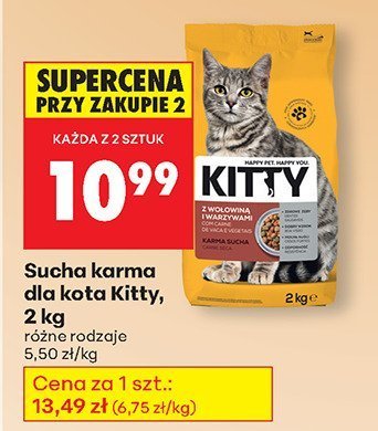 Sucha karma dla kota Kitty, 2 kg różne rodzaje promocja w Biedronka