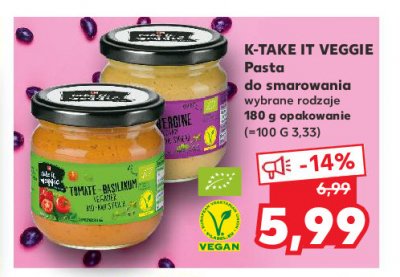 Pasta pomidor-bazylia K-take it veggie promocja