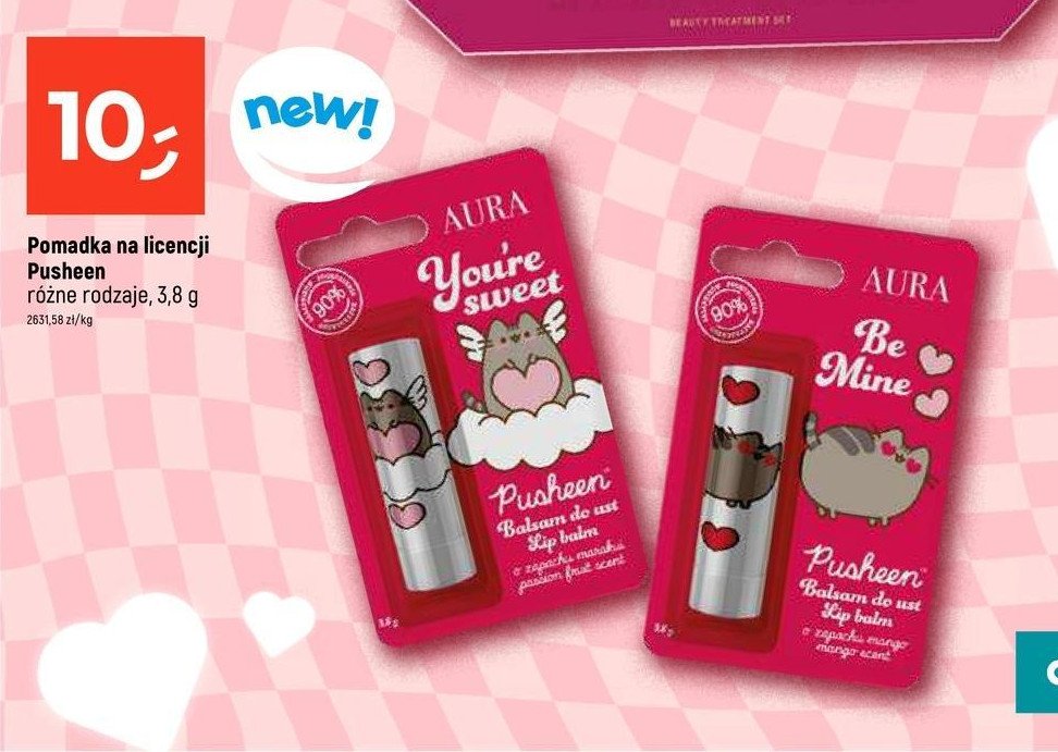 Pomadka pusheen be mine AURA COSMETICS promocja w Dealz