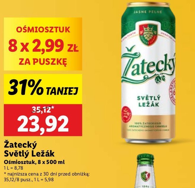 Piwo Zatecky svetly lezak promocja w Lidl