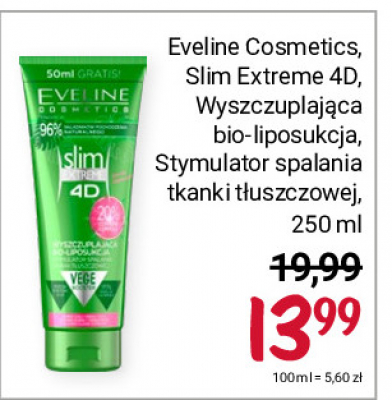 Serum intensywnie wyszczuplające remodelujące liposukcja kosmetyczna Eveline slim extreme 4d promocja