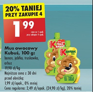 Mus banan-jabłko Kubuś promocja