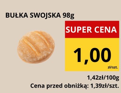 Bułka swojska 98g promocja w Supeco