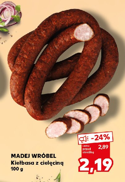 Kiełbasa z cielęciną Madej & wróbel promocja