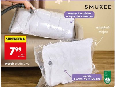 Worki próżniowe SMUKEE, zestaw 2 worków  promocja w Biedronka