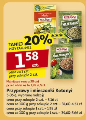 Przyprawy i mieszanki Kotanyi 5-35g, wybrane rodzaje promocja w Auchan