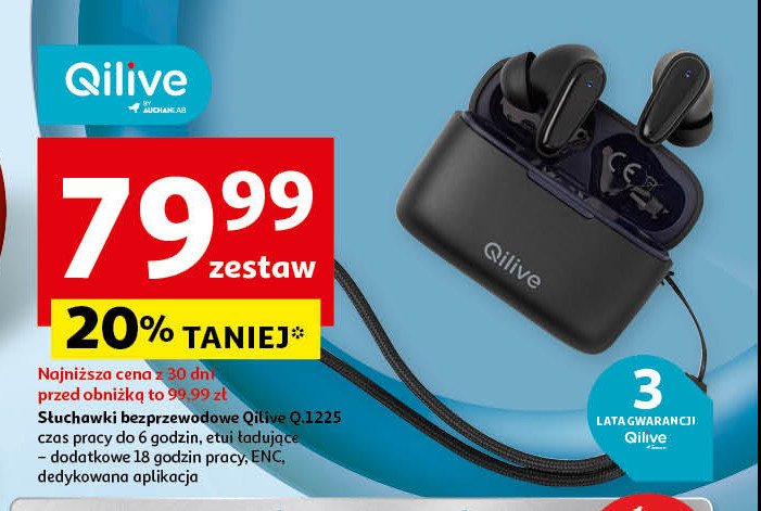 Słuchawki bezprzewodowe q.1225 Qilive promocja w Auchan