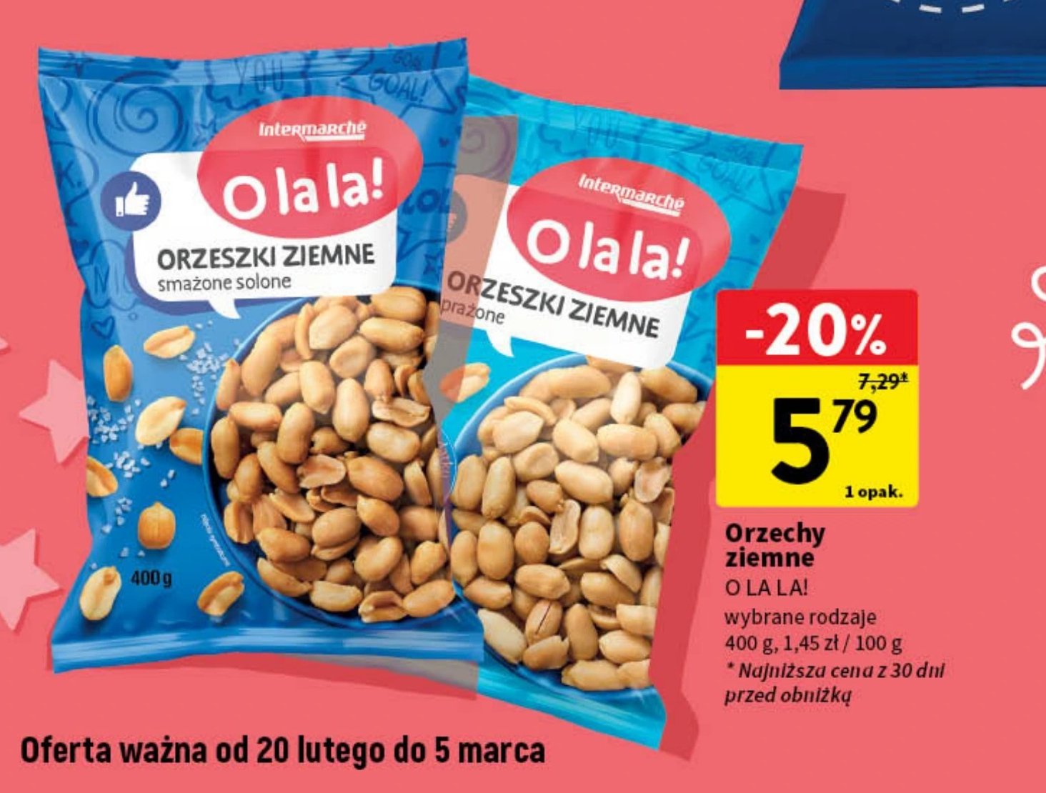 Orzeszki ziemne smażone solone O la la! promocja