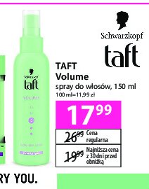 Spray do stylizacji w艂os贸w Taft volume promocja