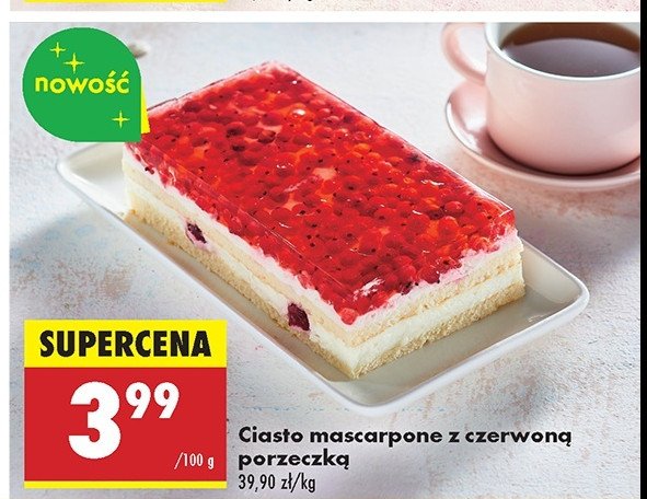 Ciasto mascarpone z porzeczkami Cukiernia olsza promocja w Biedronka