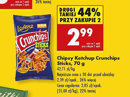 Chipsy ketchupowe Crunchips sticks Crunchips lorenz promocja